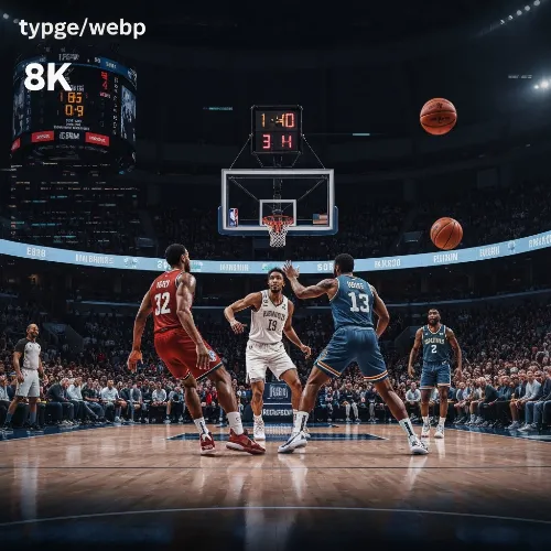 NBA Playoffs Insights - Basketball game in action with statistics overlay